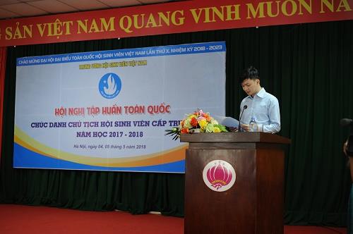 Trường ĐHCNQN tham dự Hội nghị tập huấn Toàn quốc  Chức danh Chủ tịch Hội Sinh viên cấp trường năm học 2017 - 2018